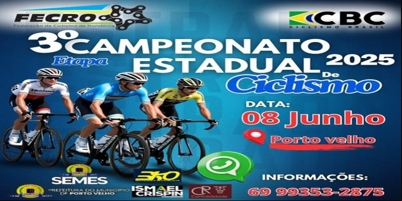 BIKE: Campeonato Estadual de Ciclismo acontece em Porto Velho nesse domingo (8)